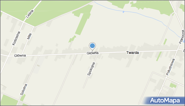 Twarda, Główna, mapa Twarda