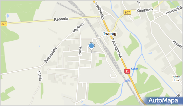 Tworóg, Głowackiego, mapa Tworóg