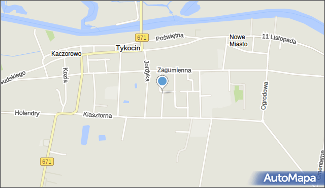 Tykocin, Glogera, mapa Tykocin