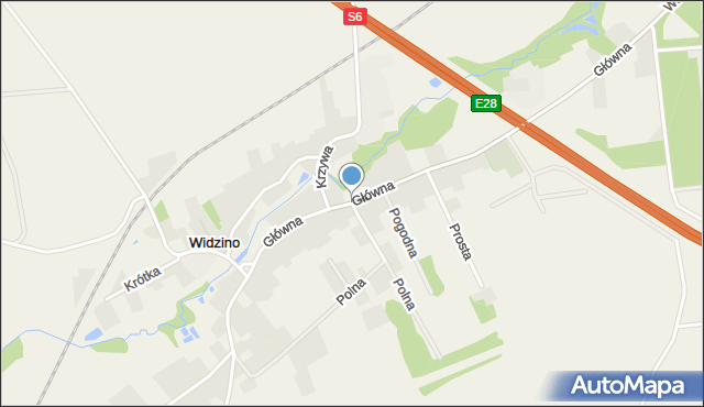 Widzino, Główna, mapa Widzino