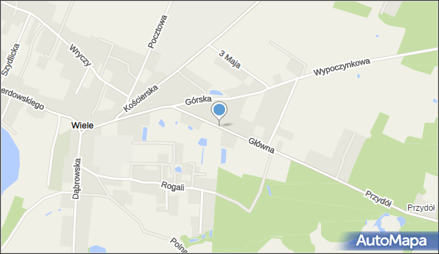 Wiele gmina Karsin, Główna, mapa Wiele gmina Karsin