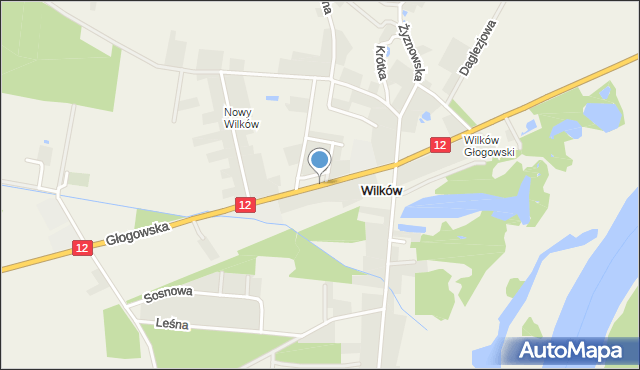 Wilków gmina Głogów, Głogowska, mapa Wilków gmina Głogów