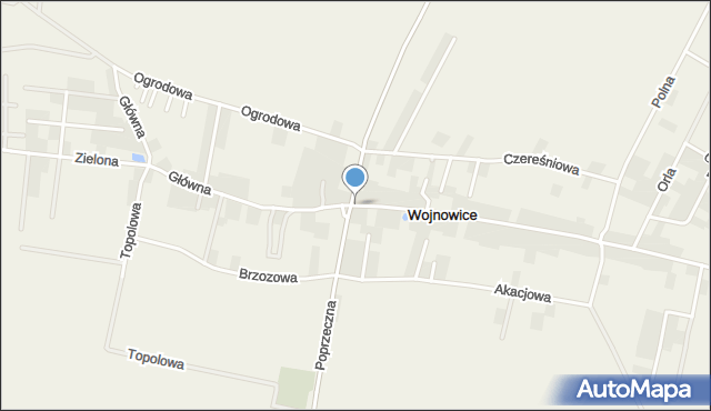 Wojnowice gmina Czernica, Główna, mapa Wojnowice gmina Czernica