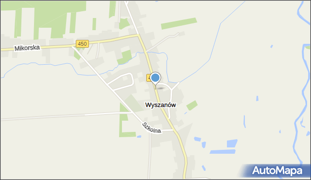 Wyszanów gmina Wieruszów, Główna, mapa Wyszanów gmina Wieruszów