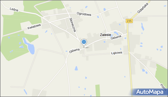 Zalesie gmina Brusy, Główna, mapa Zalesie gmina Brusy