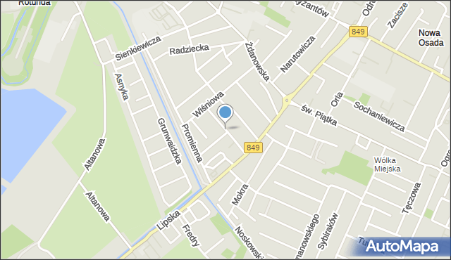 Zamość, Głowackiego Wojciecha, mapa Zamościa