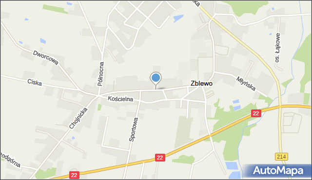 Zblewo, Główna, mapa Zblewo