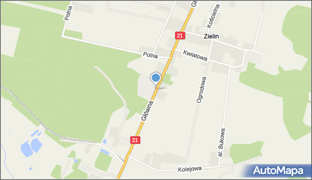 Zielin gmina Trzebielino, Główna, mapa Zielin gmina Trzebielino