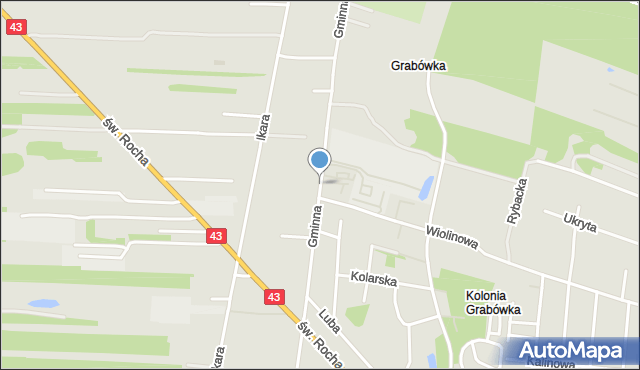 Częstochowa, Gminna, mapa Częstochowy