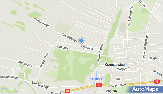 Krzeszowice, Gminna, mapa Krzeszowice