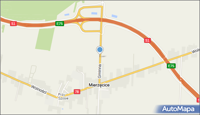 Mierzęcice, Gminna, mapa Mierzęcice