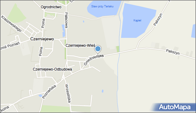 Czerniejewo, Gnieźnieńska, mapa Czerniejewo