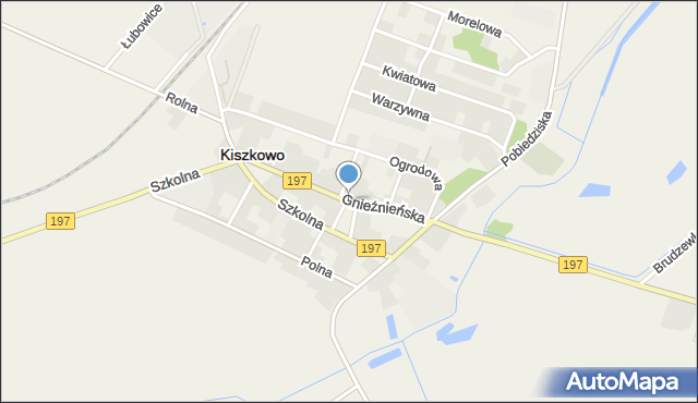 Kiszkowo powiat gnieźnieński, Gnieźnieńska, mapa Kiszkowo powiat gnieźnieński