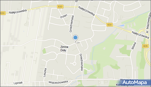 Lublin, Gnieźnieńska, mapa Lublina