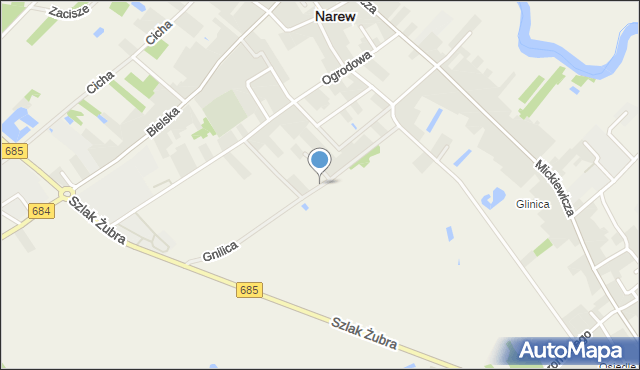 Narew, Gnilica, mapa Narew