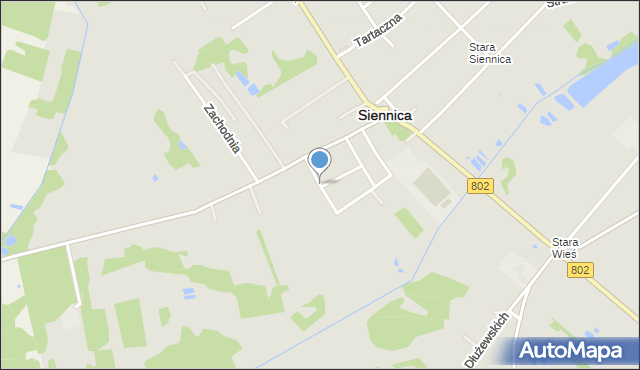 Siennica powiat miński, Gnoińskich Kazimierza i Hipolity, mapa Siennica powiat miński
