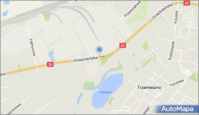 Trzemeszno powiat gnieźnieński, Gnieźnieńska, mapa Trzemeszno powiat gnieźnieński