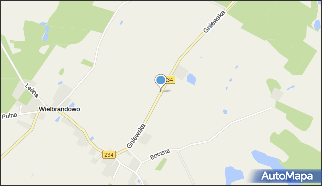 Wielbrandowo, Gniewska, mapa Wielbrandowo