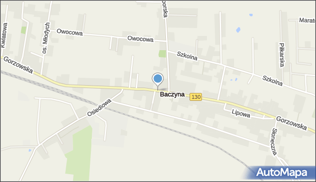 Baczyna gmina Lubiszyn, Gorzowska, mapa Baczyna gmina Lubiszyn