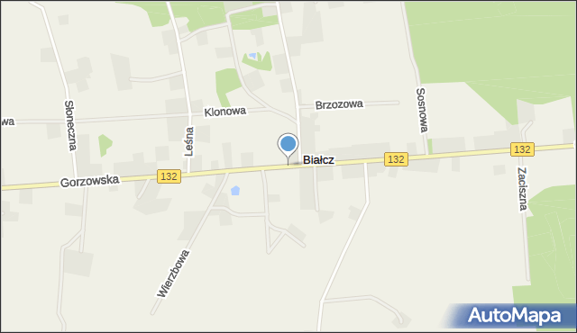 Białcz gmina Witnica, Gorzowska, mapa Białcz gmina Witnica