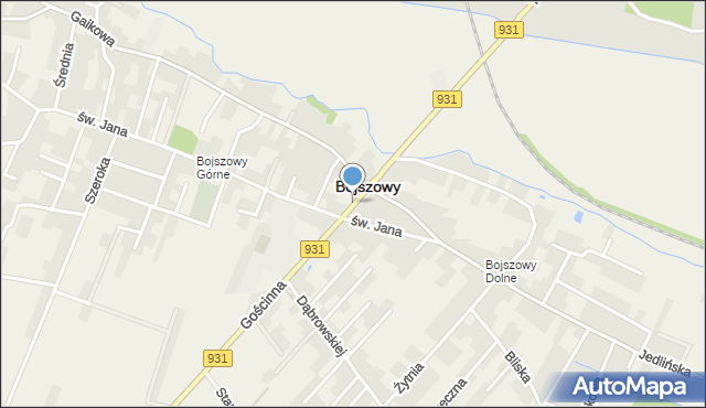 Bojszowy, Gościnna, mapa Bojszowy