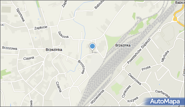 Brzezinka gmina Oświęcim, Górnicza, mapa Brzezinka gmina Oświęcim