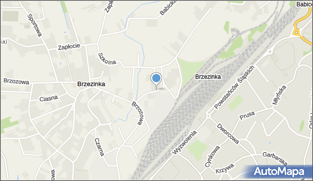 Brzezinka gmina Oświęcim, Górnicza, mapa Brzezinka gmina Oświęcim