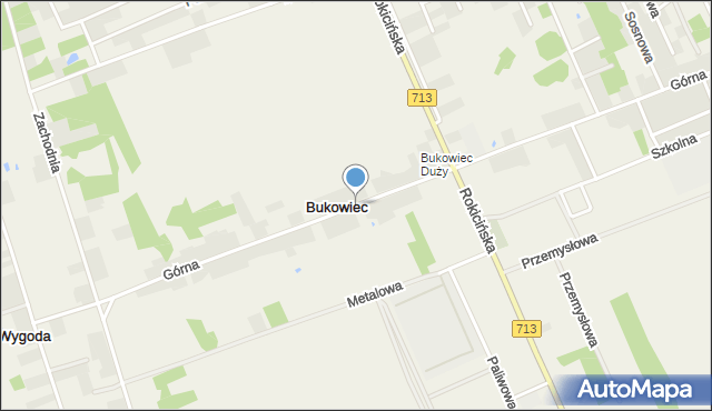Bukowiec gmina Brójce, Górna, mapa Bukowiec gmina Brójce