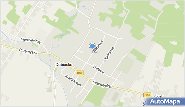 Dubiecko, Górkowa, mapa Dubiecko