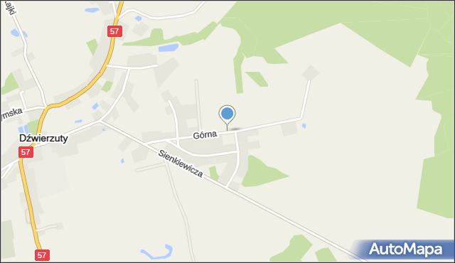 Dźwierzuty, Górna, mapa Dźwierzuty