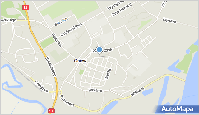 Gniew, Górny Podmur, mapa Gniew