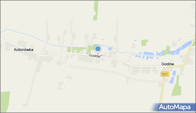 Godów gmina Chodel, Godów, mapa Godów gmina Chodel