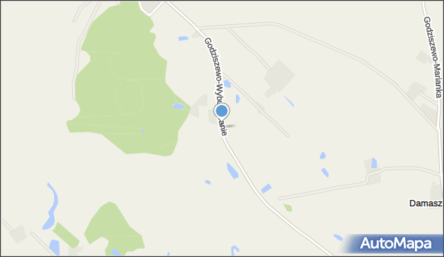 Godziszewo gmina Skarszewy, Godziszewo-Wybudowanie, mapa Godziszewo gmina Skarszewy