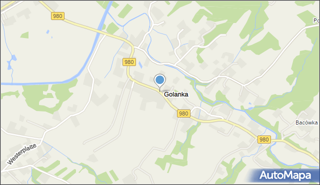 Golanka gmina Gromnik, Golanka, mapa Golanka gmina Gromnik