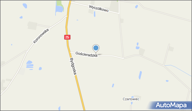 Gościeradz, Gościeradzka, mapa Gościeradz