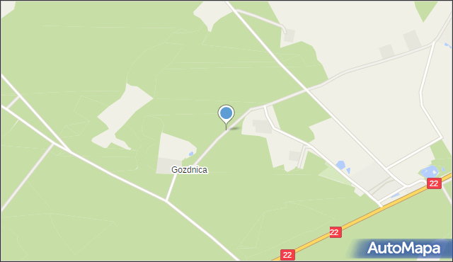 Gozdnica gmina Człuchów, Gozdnica, mapa Gozdnica gmina Człuchów