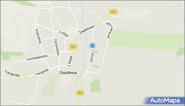 Gozdnica powiat żagański, Górna, mapa Gozdnica powiat żagański