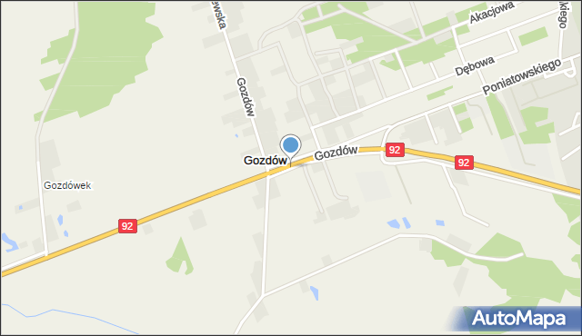 Gozdów gmina Kościelec, Gozdów, mapa Gozdów gmina Kościelec