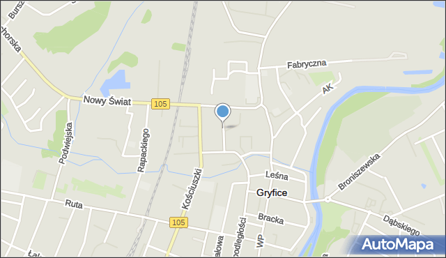 Gryfice, Górska, mapa Gryfice