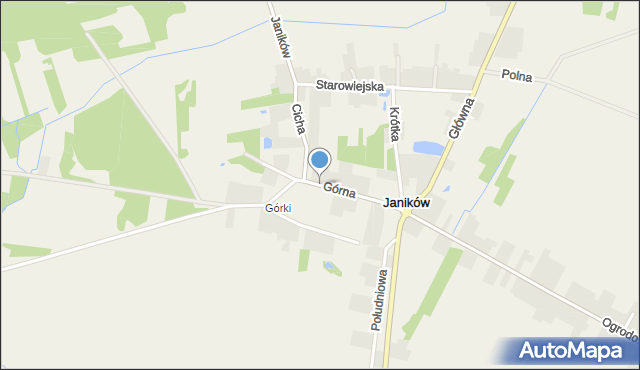 Janików gmina Przysucha, Górna, mapa Janików gmina Przysucha