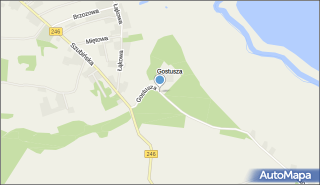 Janowo gmina Nakło nad Notecią, Gostusza, mapa Janowo gmina Nakło nad Notecią
