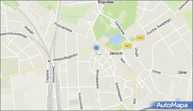 Jarocin, Gołębia, mapa Jarocin