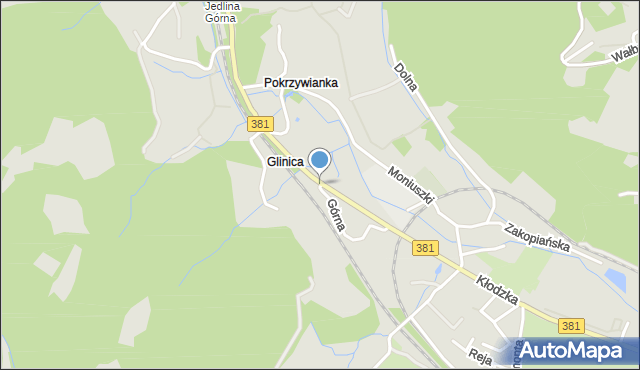 Jedlina-Zdrój, Górna, mapa Jedlina-Zdrój