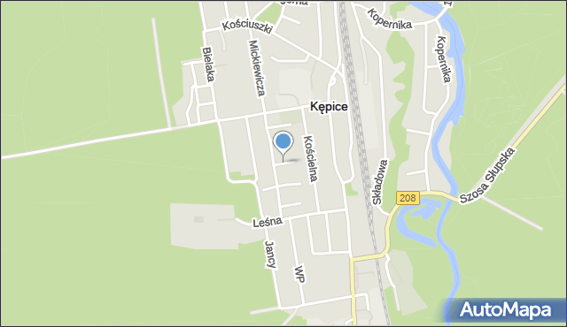 Kępice powiat słupski, Gościnna, mapa Kępice powiat słupski