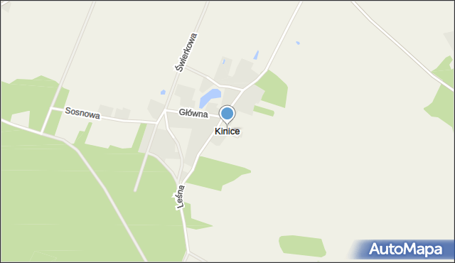 Kinice gmina Brusy, Górna, mapa Kinice gmina Brusy