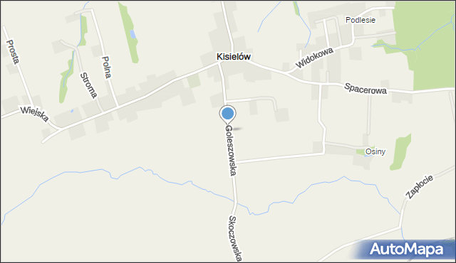 Kisielów gmina Goleszów, Goleszowska, mapa Kisielów gmina Goleszów