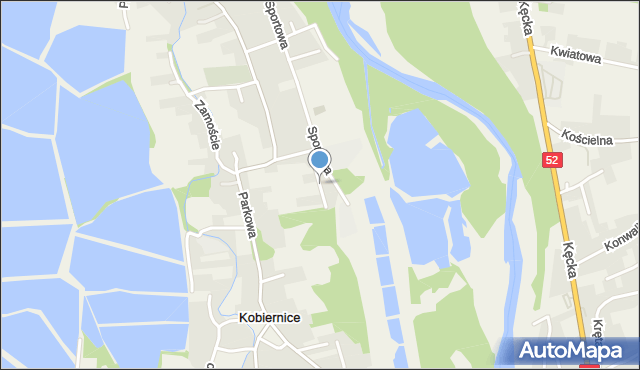 Kobiernice, Gołębia, mapa Kobiernice