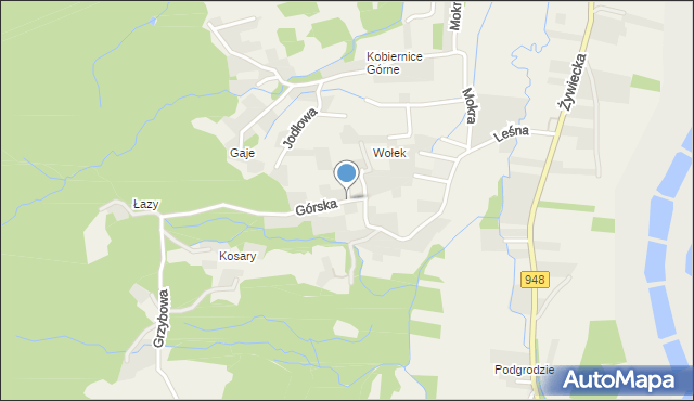 Kobiernice, Górska, mapa Kobiernice