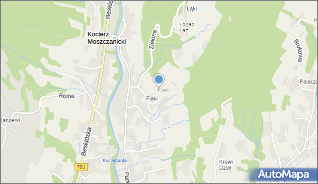 Kocierz Moszczanicki, Górska, mapa Kocierz Moszczanicki