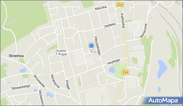 Kościerzyna, Gostkowskich Jana i Stanisława, mapa Kościerzyna